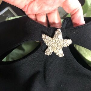 Adrianne Vittadini Evening black knit long sleeved - step in dress Sz 12